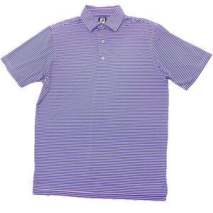 FootJoy Purple Pink Striped FJ Performance Golf Polo Shirt Men's Medium Active
